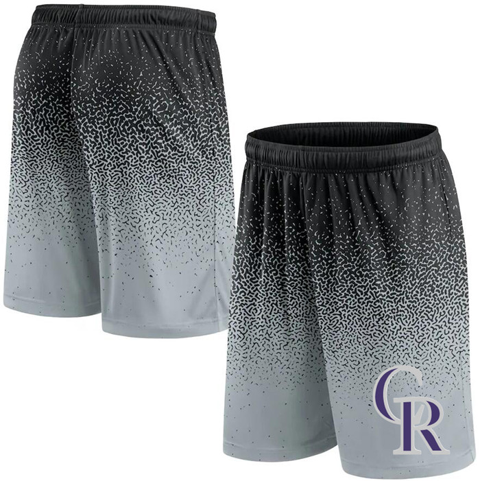 Men's Colorado Rockies Grey/Black Ombre Shorts